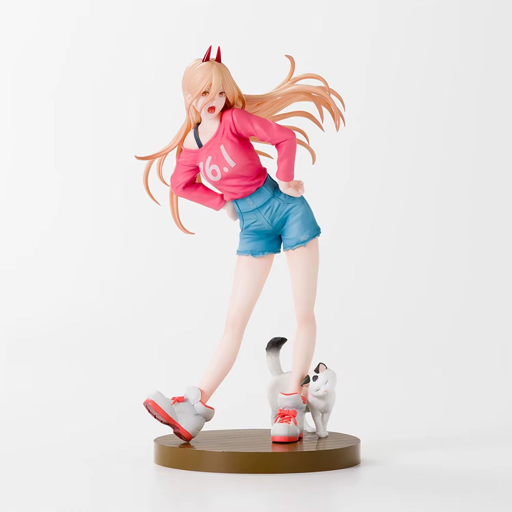 15CM Anime CHAINSAW MAN Figure POWER Sitting Position Anime Model Toys Gifts Collection Decoration Ornaments PVC