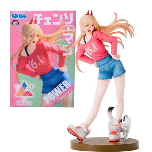 15CM Anime CHAINSAW MAN Figure POWER Sitting Position Anime Model Toys Gifts Collection Decoration Ornaments PVC