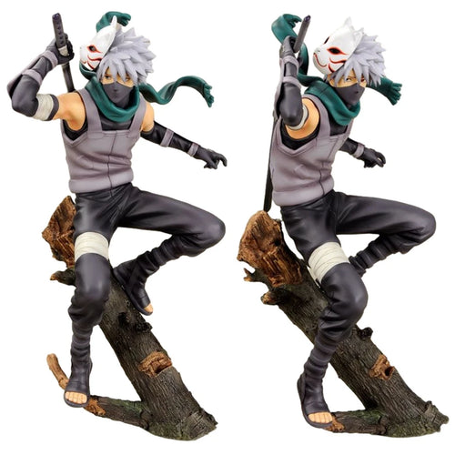 19Cm Hot Cartoon Naruto Anime Figure Hatake Kakashi Action Figure Dark Ninja Kakashi Figurine PVC Collection Model Doll Toys
